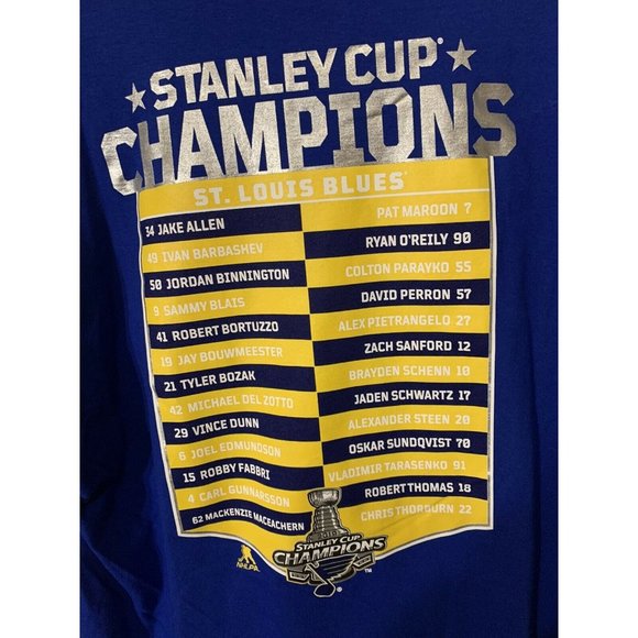 New‎ St. Louis Blues SZ L Port & Company Stanley Cup Champions 2019  NHL T-Shirt - Picture 6 of 8